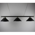 Luminaire pub 3 globes cuir noir