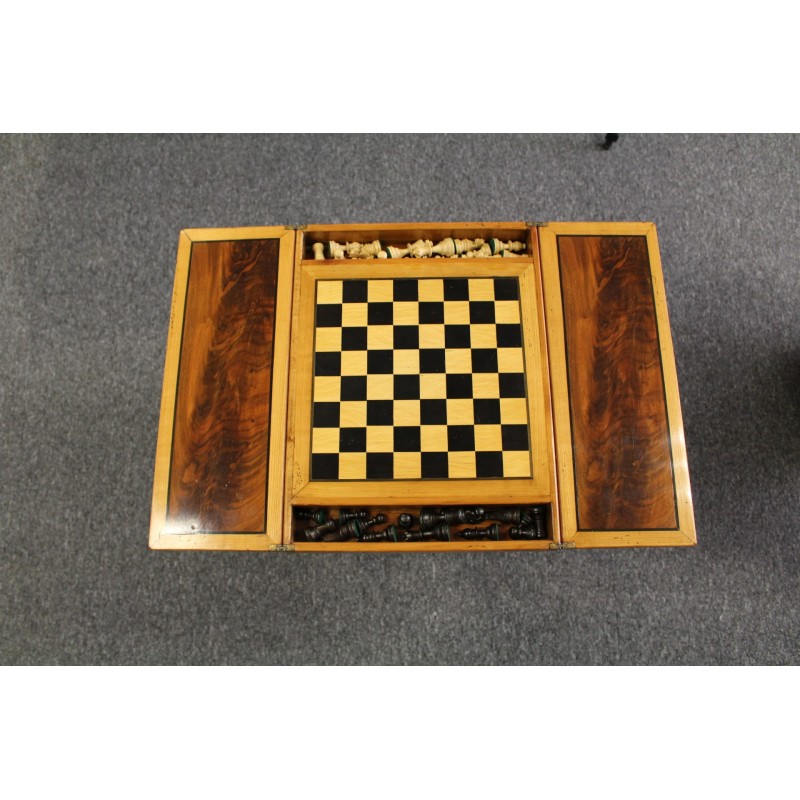 Table à Jeux, échecs, Dames Et Tric-trac En Marqueterie Et P