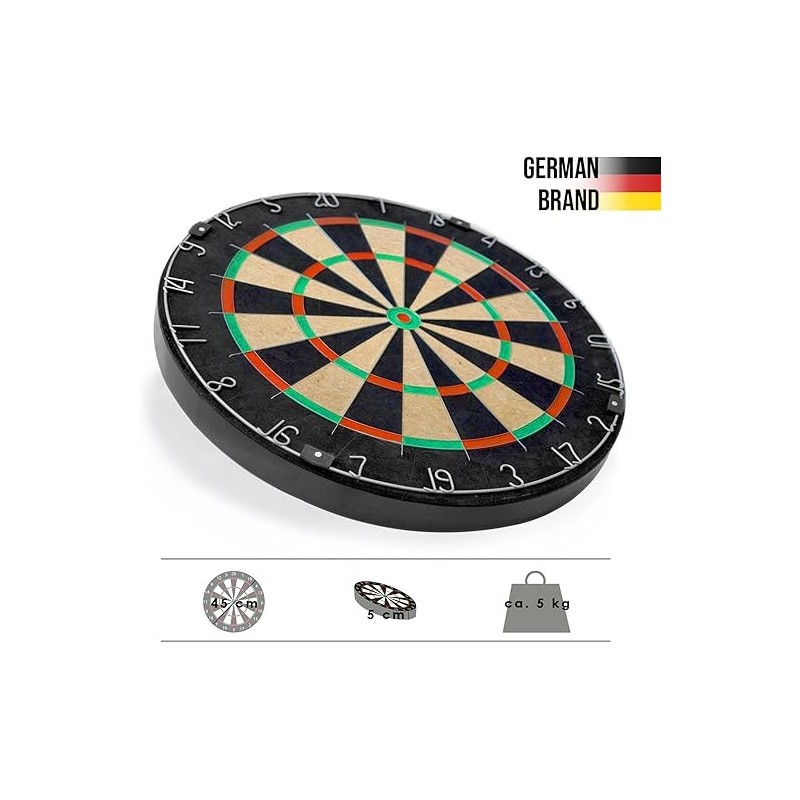 Karella Dartboard BullOut Set inkl. 2 Set Darts – Cible darts pro
