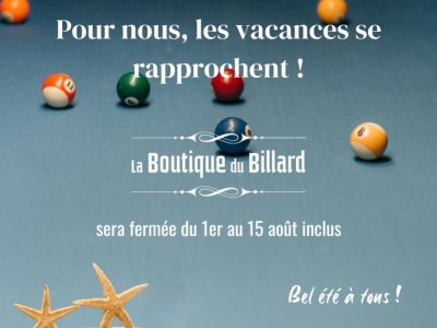 Notre boutique sera fermée du 1er au 15 août 2024